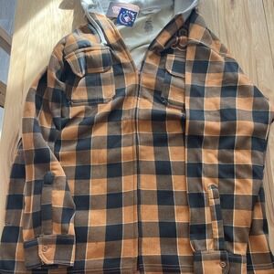 Boston Red Sox Checkered Orange And Black Full Zip Sweatshirt Stitches Size XL